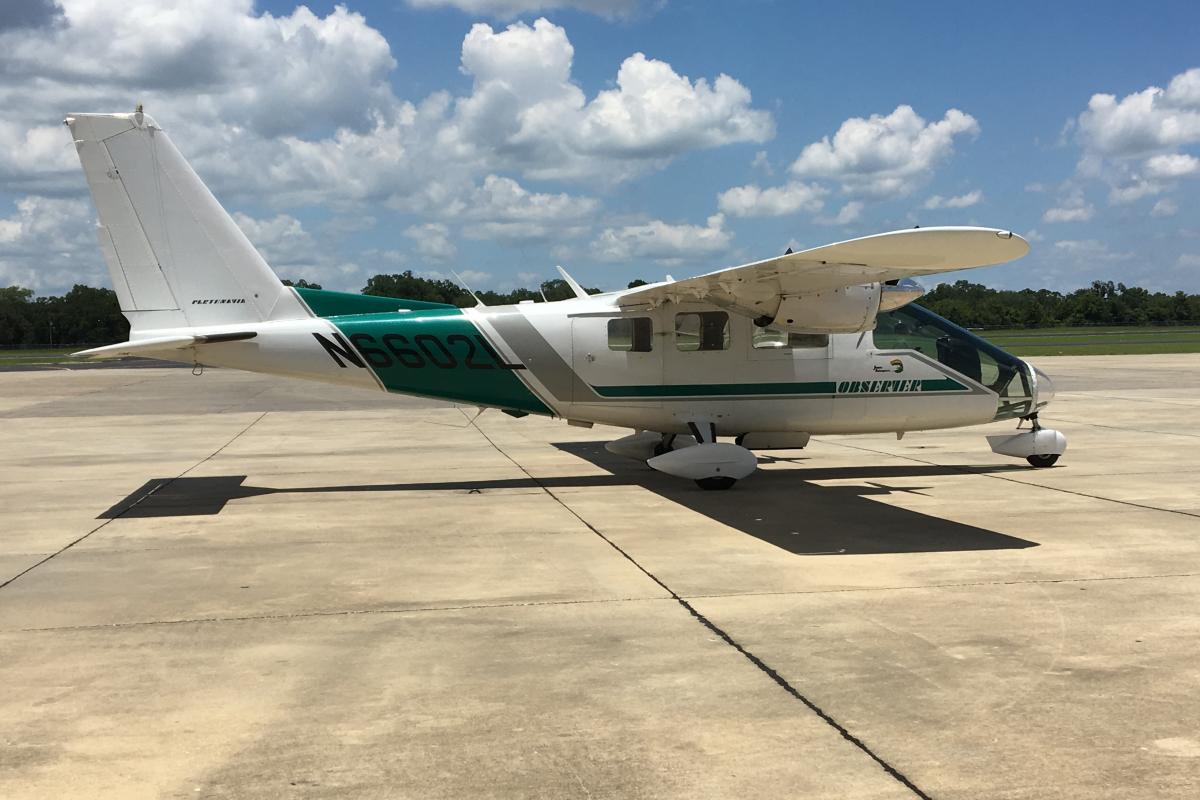 Fixed-wing aircraft flown for bird nesting surveys on a runway in gulf of mexico. image USFWS